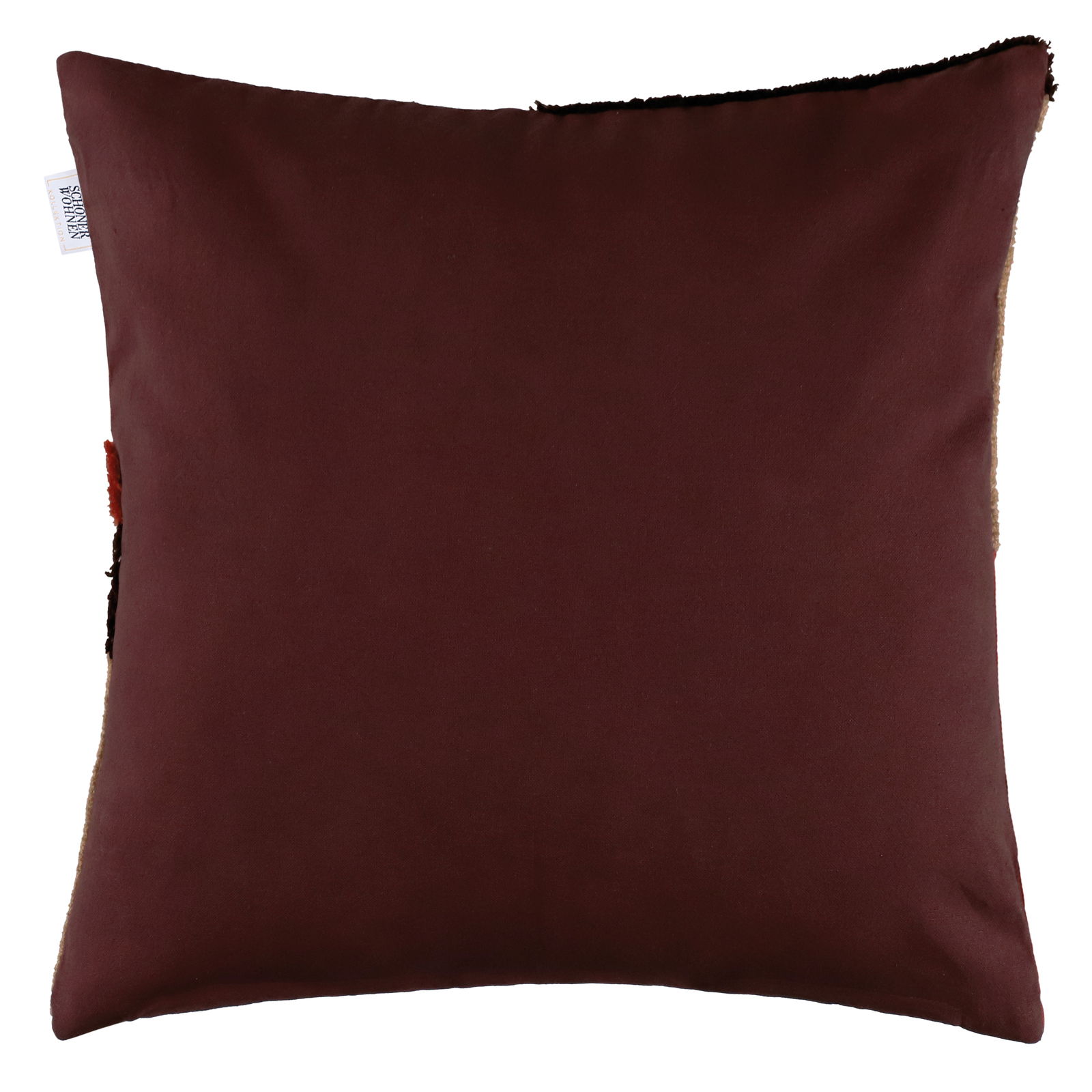 Zierkissenhülle in Dunkelrot, quadratisch, Vorderansicht