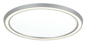 Runde LED-Deckenleuchte in Silber mit seitlicher Perspektive