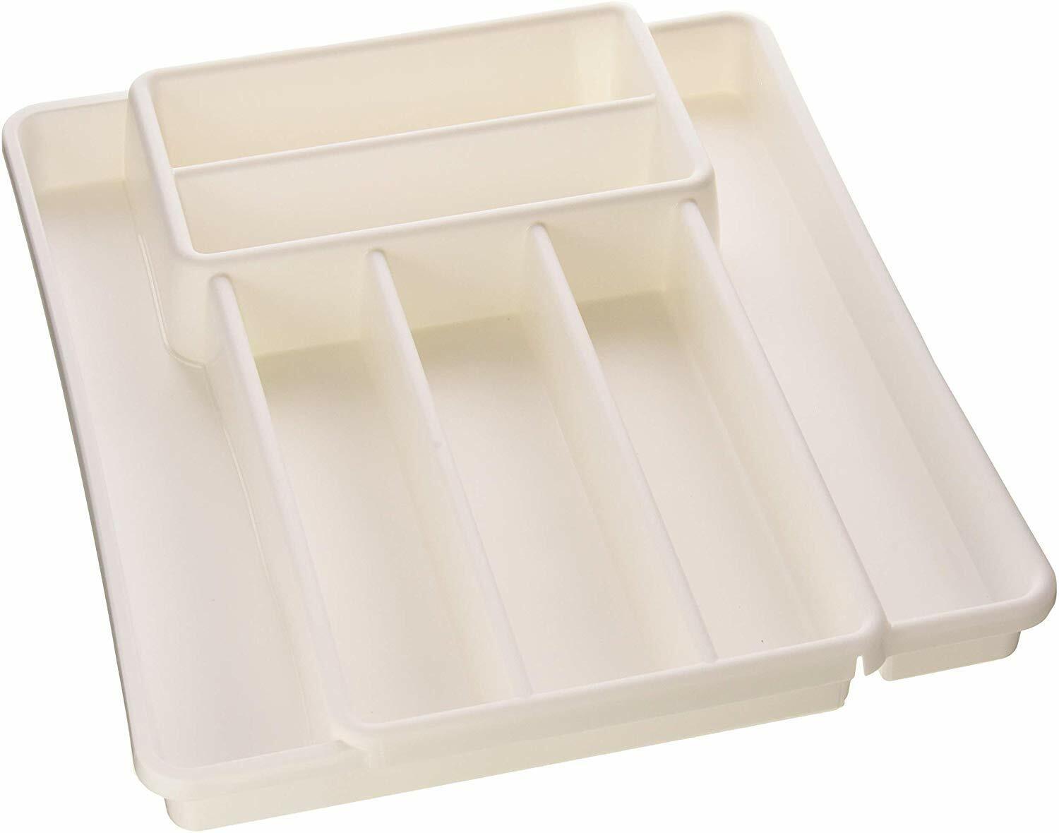 rotho Besteckkasten DOMINO Weißer Besteckkasten DOMINO mit 7 Fächern, aus der Vogelperspektive fotografiert