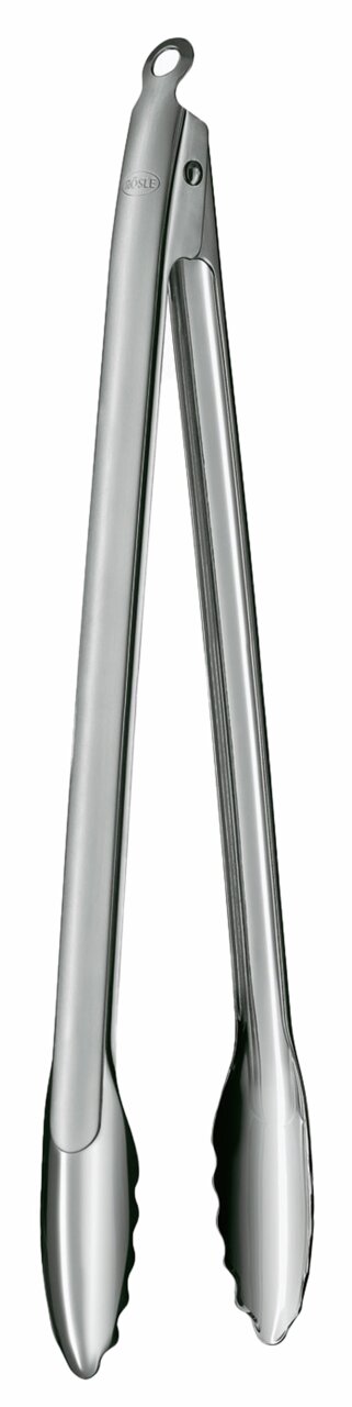 Barbecue-Grillzange aus Edelstahl, 40 cm lang, in aufrechter Position