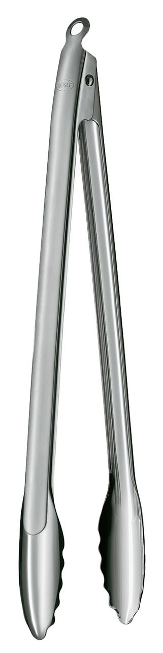 Barbecue-Grillzange aus Edelstahl, 40 cm lang, in aufrechter Position