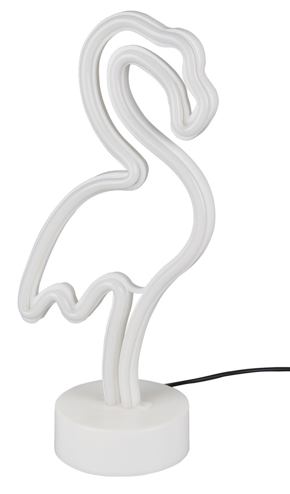 LED-Tischleuchte in Form eines Flamingos, seitliche Perspektive