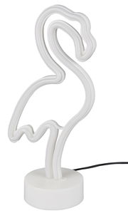 LED-Tischleuchte in Form eines Flamingos, seitliche Perspektive