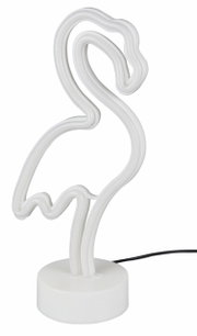 LED-Tischleuchte in Form eines Flamingos, seitliche Perspektive