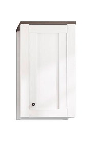 Weißer Hängeschrank mit dunkler Oberseite, Frontalansicht