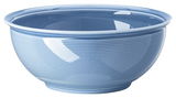 Blaue Schüssel mit geriffelter Oberfläche, seitliche Perspektive