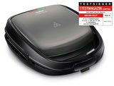 Tefal Snack Time Sandwichmaker in schwarzer Farbe, Ansicht von oben mit Testmagazin-Auszeichnung.