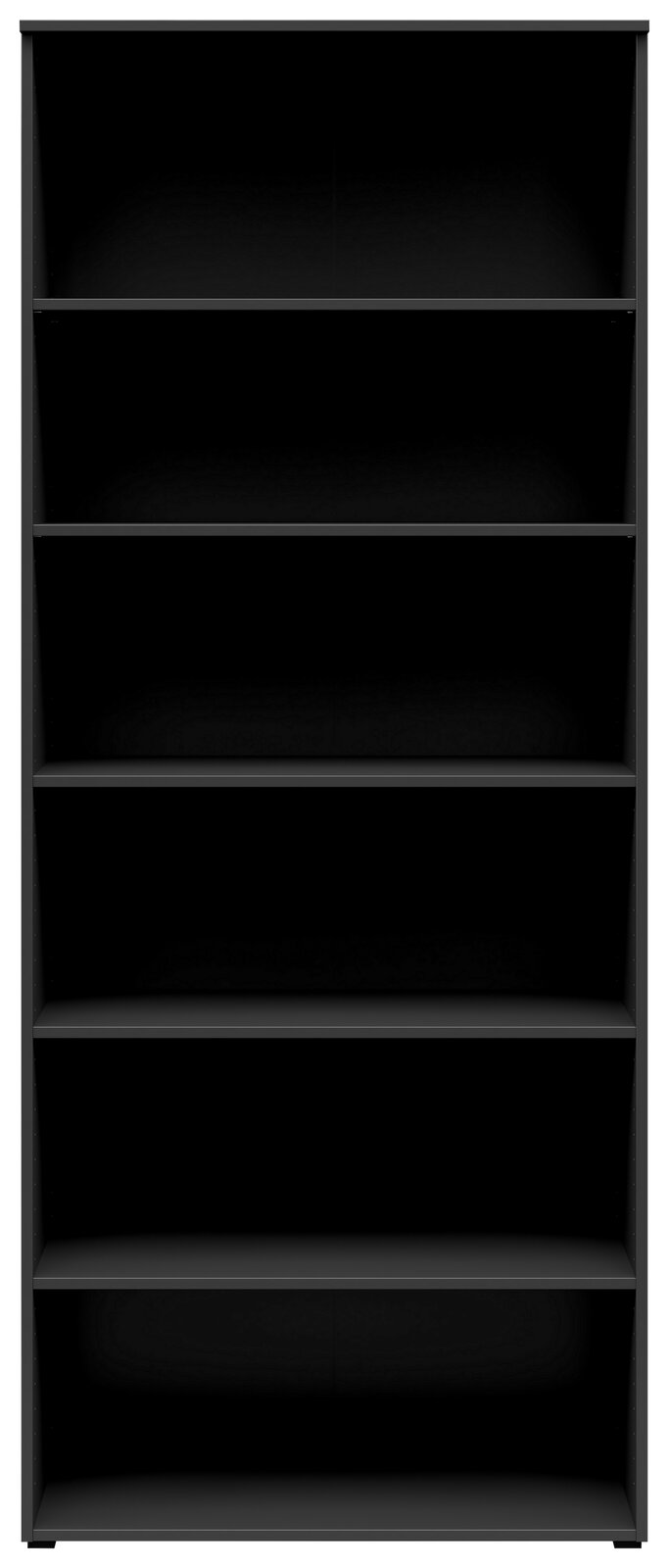 Carryhome Regal MULTISTAURAUM Schwarzes Regal mit fünf Einlegeböden, frontale Ansicht