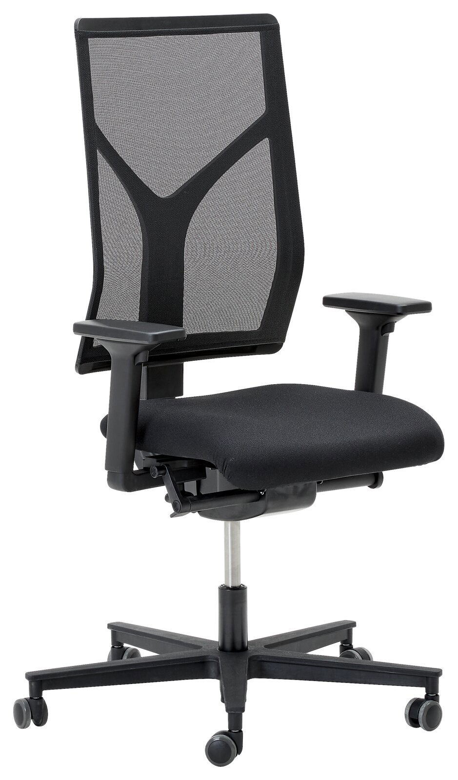 Dieter Knoll Drehstuhl NUOVO Moderner Drehstuhl mit Netzrückenlehne und verstellbaren Armlehnen, seitliche Perspektive