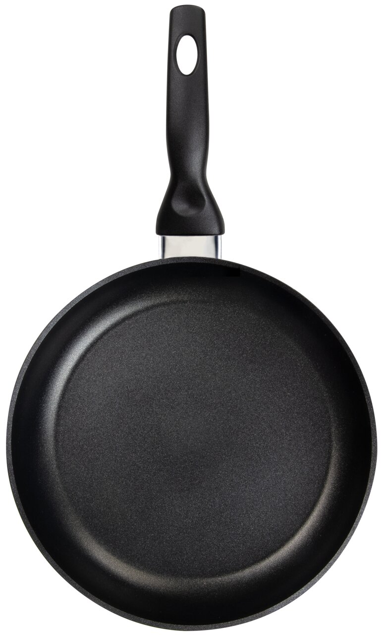 Pfanne mit schwarzem Griff, Draufsicht