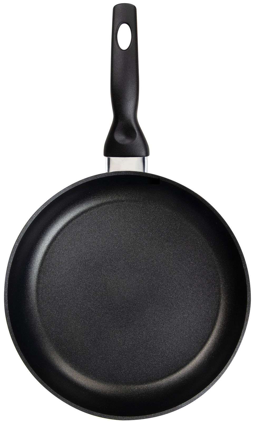 Pfanne mit schwarzem Griff, Draufsicht