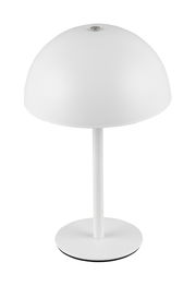Weiße Akku-Tischleuchte MUNOZ von Reality Leuchten, seitliche Perspektive