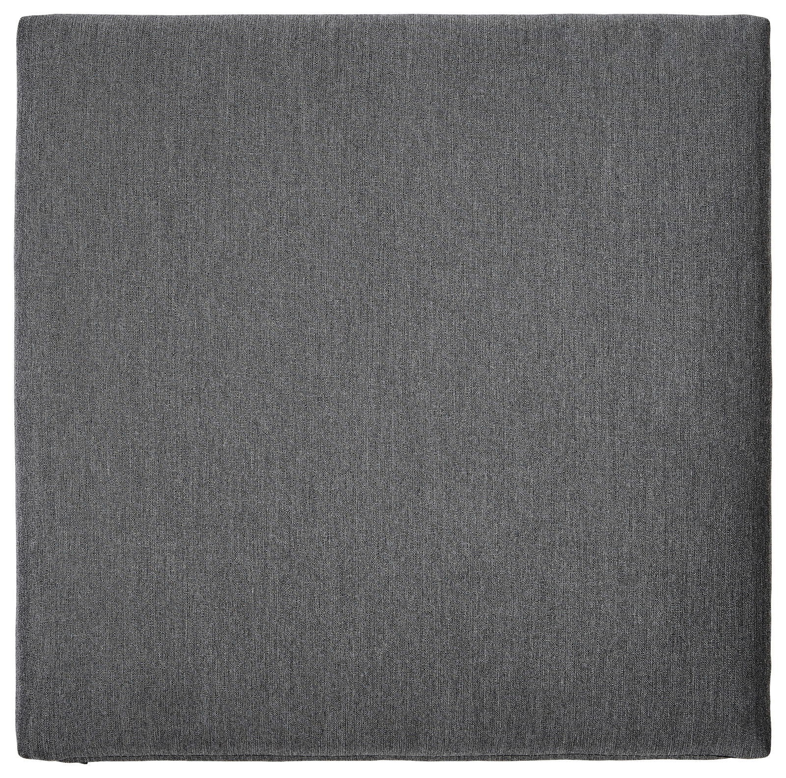Graues Sitzkissen in quadratischer Form, Draufsicht