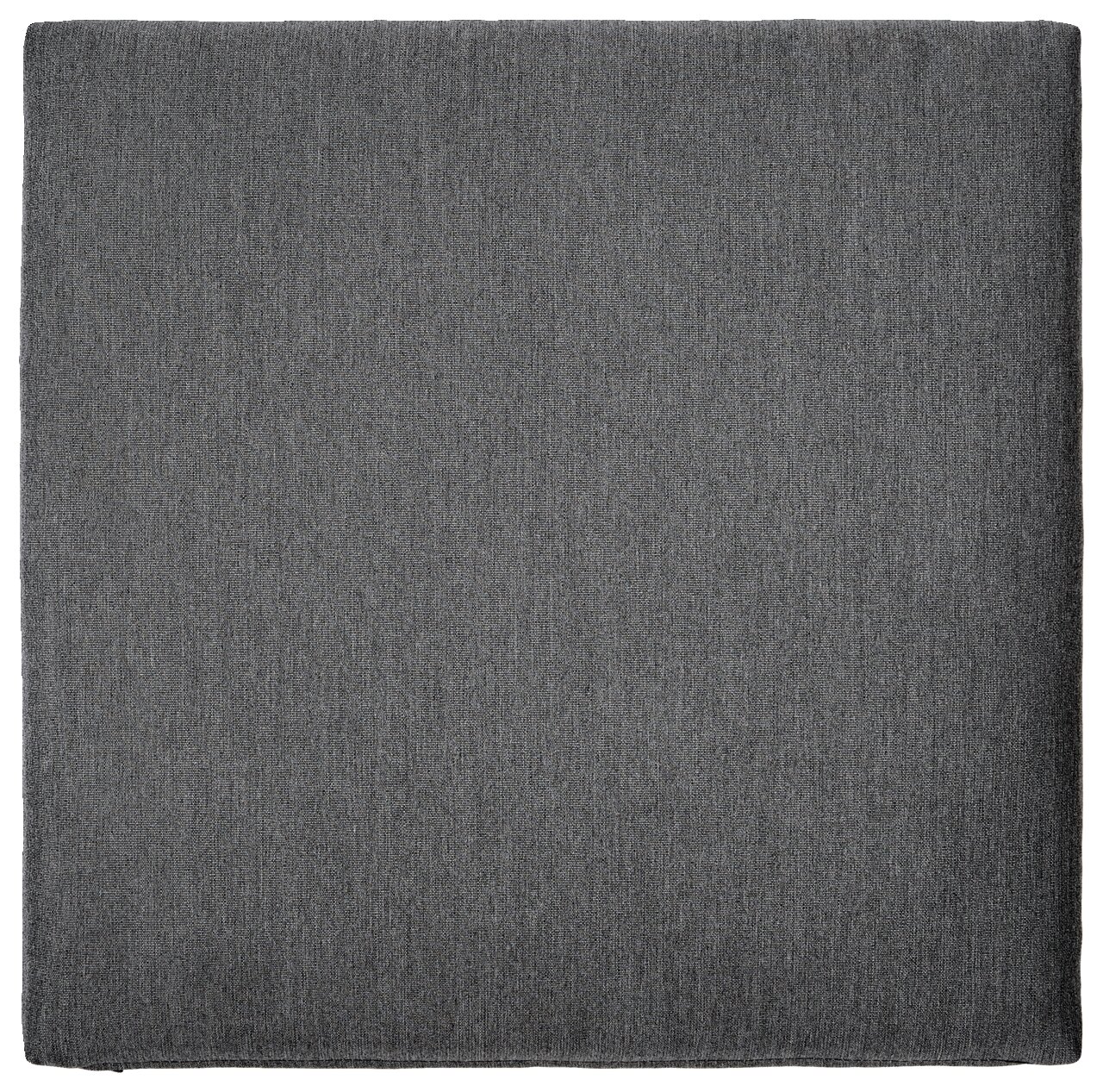 Graues Sitzkissen in quadratischer Form, Draufsicht