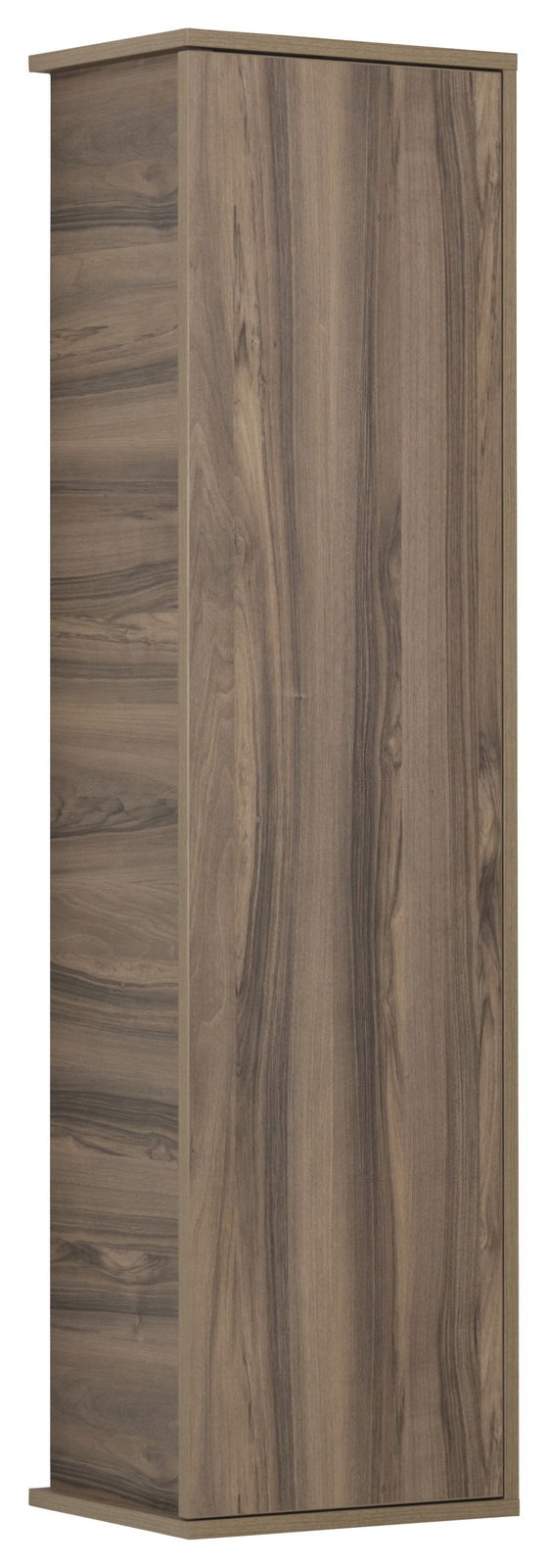 Hochschrank aus Holz in Seitenansicht mit natürlicher Holzmaserung