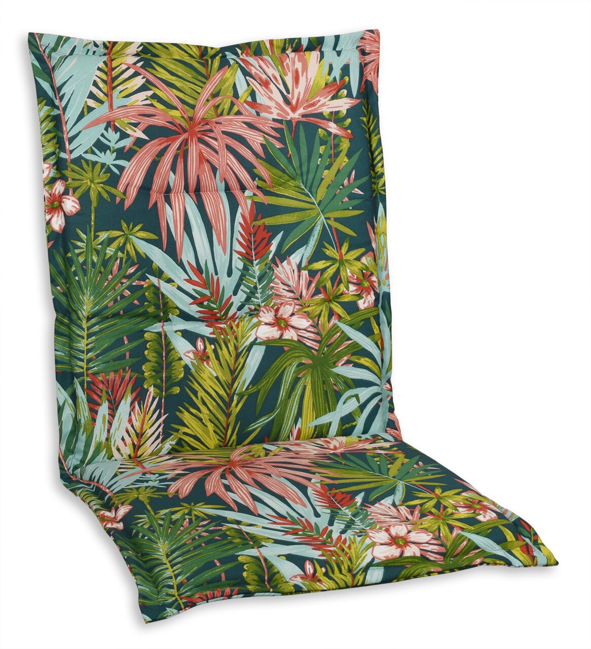 Schwienhorst Mittellehnerauflage HAWAII Mittellehnerauflage mit tropischem Blumenmuster in lebendigen Farben, seitliche Perspektive