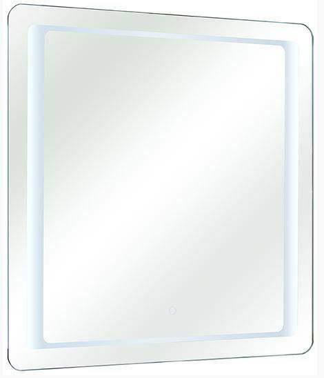 Quadratischer LED-Spiegel mit beleuchtetem Rand, Frontalansicht