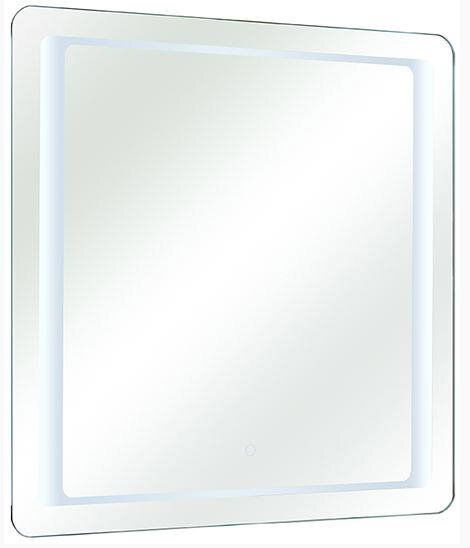 Quadratischer LED-Spiegel mit beleuchtetem Rand, Frontalansicht