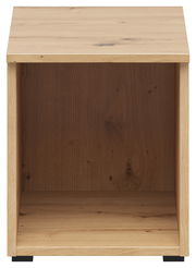 Regalaufsatz aus Holz in Frontansicht, naturbelassene Holzmaserung sichtbar