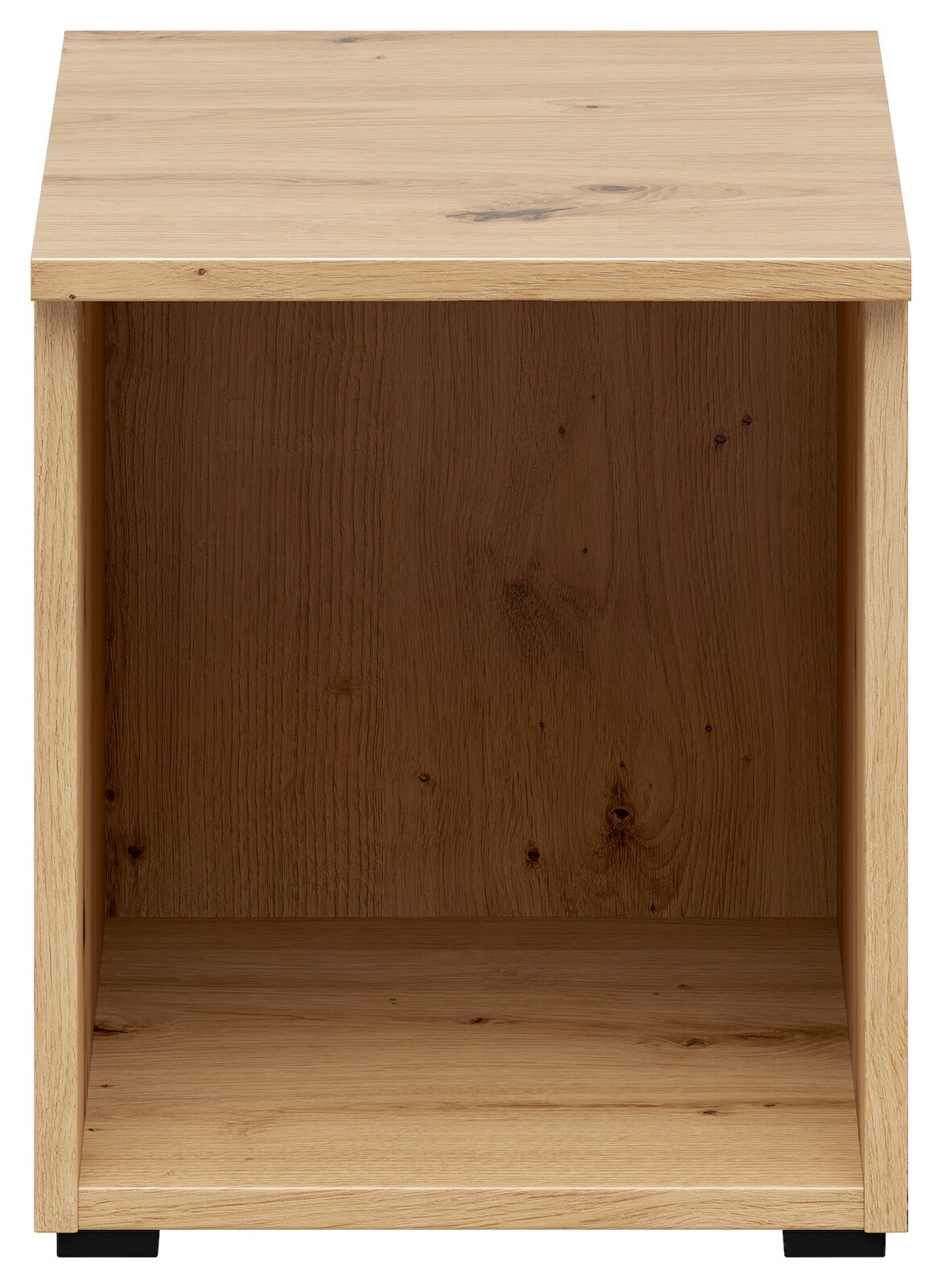 Regalaufsatz aus Holz in Frontansicht, naturbelassene Holzmaserung sichtbar