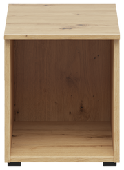 Regalaufsatz aus Holz in Frontansicht, naturbelassene Holzmaserung sichtbar