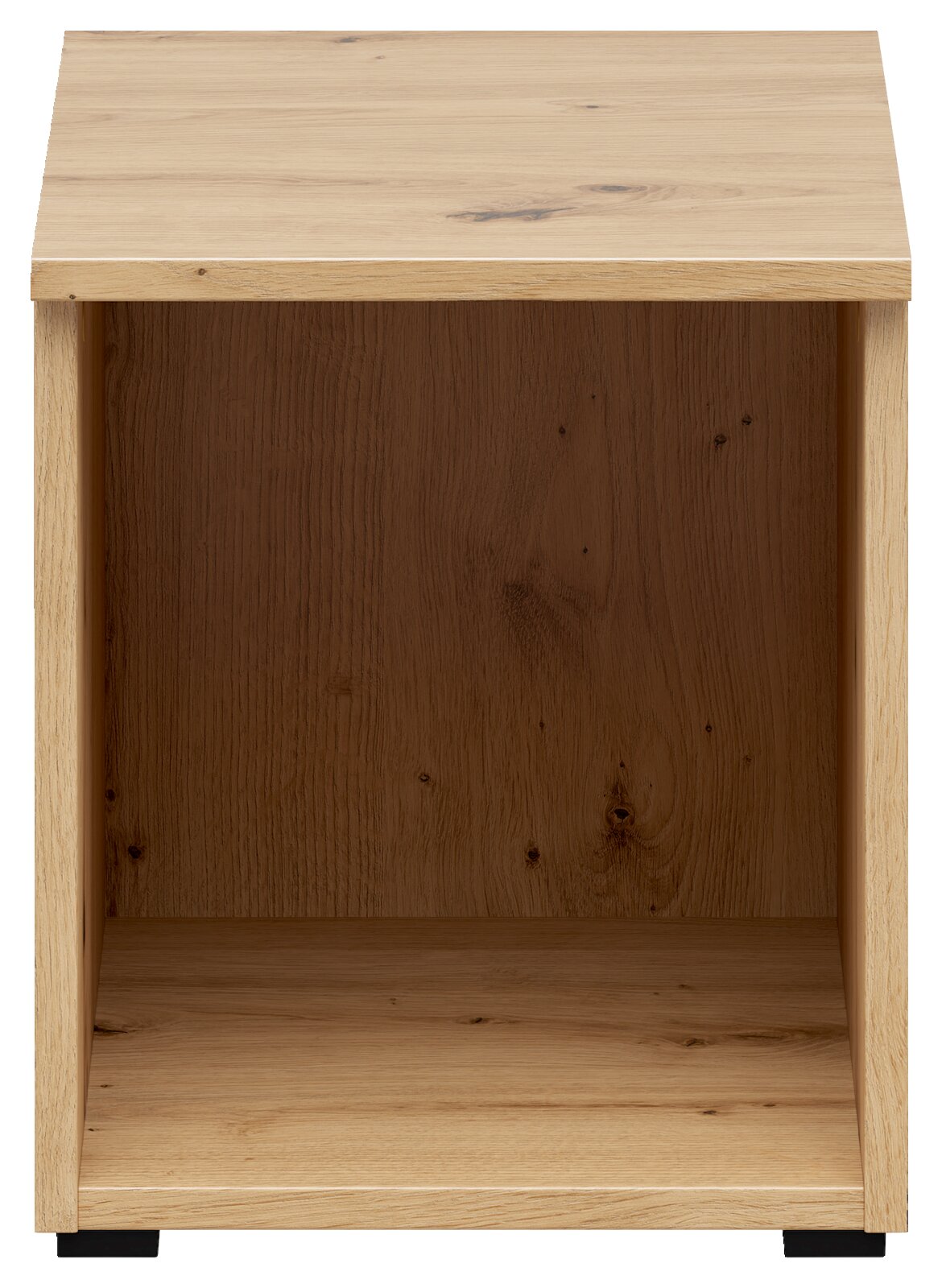 Regalaufsatz aus Holz in Frontansicht, naturbelassene Holzmaserung sichtbar