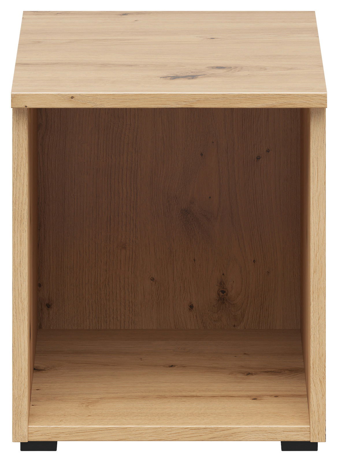 Regalaufsatz aus Holz in Frontansicht, naturbelassene Holzmaserung sichtbar