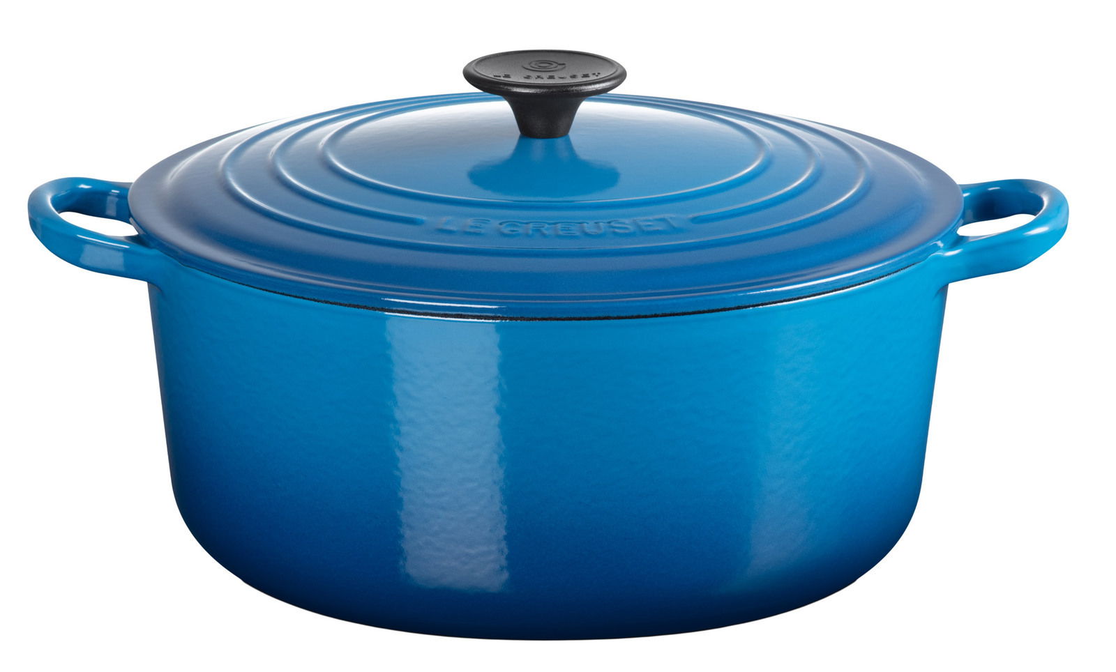LE CREUSET Bräter 26cm Marseille TRADITION Blauer Bräter 26cm Marseille von schräg oben