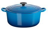 Blauer Bräter 26cm Marseille von schräg oben