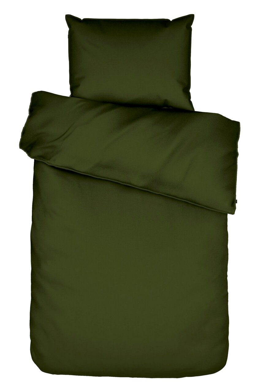 Groen beddengoed, 1-persoonsset 155x220+80x80, bovenaanzicht