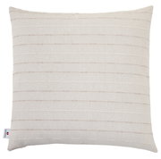 Beiges Outdoor-Kissen 45x45cm mit feinen horizontalen Streifen, Vorderansicht