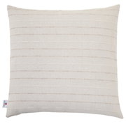 Beiges Outdoor-Kissen 45x45cm mit feinen horizontalen Streifen, Vorderansicht
