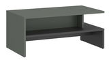 Moderner Couchtisch in dunklem Grau mit zwei Ebenen, seitliche Perspektive