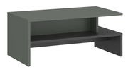 Moderner Couchtisch in dunklem Grau mit zwei Ebenen, seitliche Perspektive