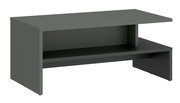 Moderner Couchtisch in dunklem Grau mit zwei Ebenen, seitliche Perspektive