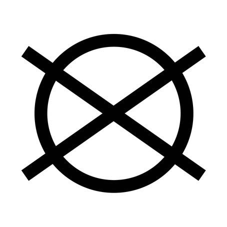 Symbol für nicht chemisch reinigen, Vorderansicht