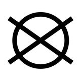 Symbol für nicht chemisch reinigen, Vorderansicht