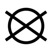Symbol für nicht chemisch reinigen, Vorderansicht