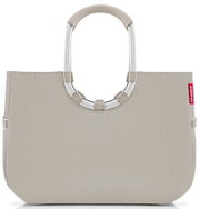 Beige Einkaufstasche mit ovalem Griff aus Aluminium, Vorderansicht