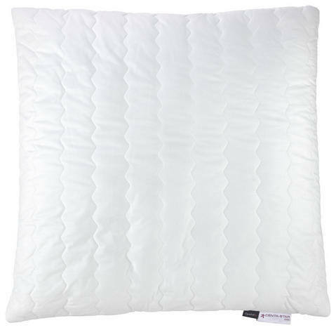 Weißes Kissen mit gestepptem Muster, Draufsicht