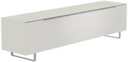 Modernes XL TV-Lowboard in hellem Design, seitliche Perspektive