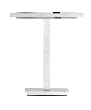 Moderne LED-Tischleuchte BEN in silberner Farbe, seitliche Perspektive
