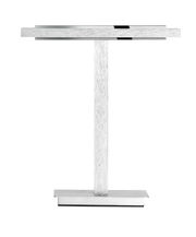 Moderne LED-Tischleuchte BEN in silberner Farbe, seitliche Perspektive