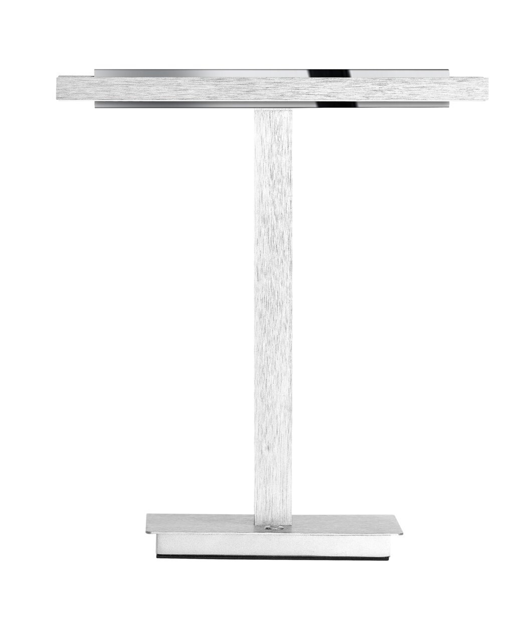 Moderne LED-Tischleuchte BEN in silberner Farbe, seitliche Perspektive