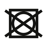 Symbol für nicht im Trockner trocknen, frontal aufgenommen