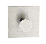 Edelstahl Wandhaken mit quadratischer Basis und zylindrischem Haken, Ansicht von vorne