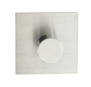 Edelstahl Wandhaken mit quadratischer Basis und zylindrischem Haken, Ansicht von vorne