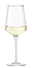 Rieslingglas Puccini 400 ml, frontalansicht, gefüllt mit Weißwein