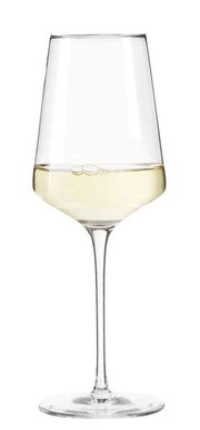 Rieslingglas Puccini 400 ml, frontalansicht, gefüllt mit Weißwein