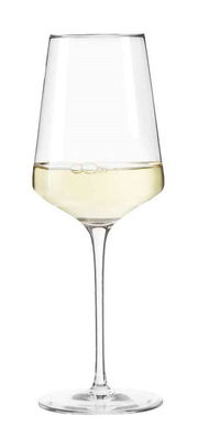 Rieslingglas Puccini 400 ml, frontalansicht, gefüllt mit Weißwein